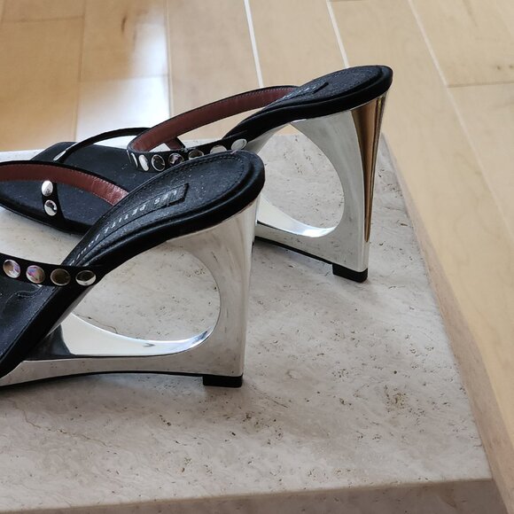 Les Petits Joueurs Mule Wedge Sandals Sz 40 - Picture 5 of 7